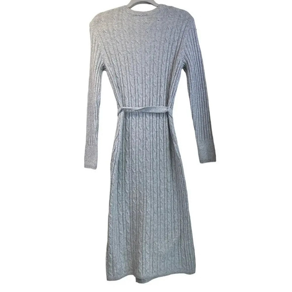 Olive+Oak Womens Small Gray Nylon Blend V Neck Cozy Casual Dress - Picture 2 of 16